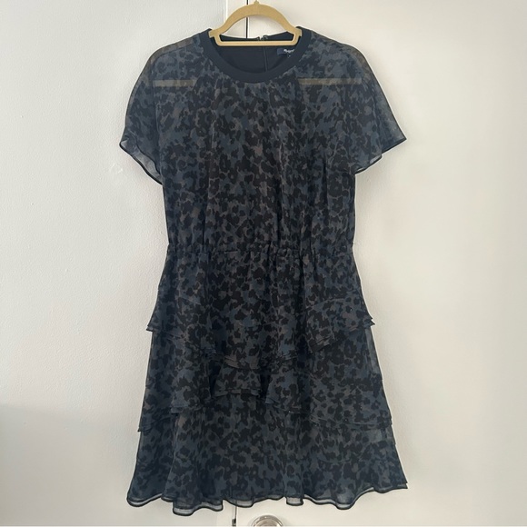 Madewell Dresses & Skirts - MADEWELL dark leopard blue print dress sz8